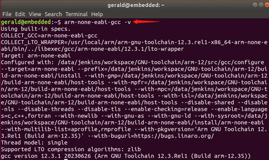 Ubuntu gnu arm stm32 