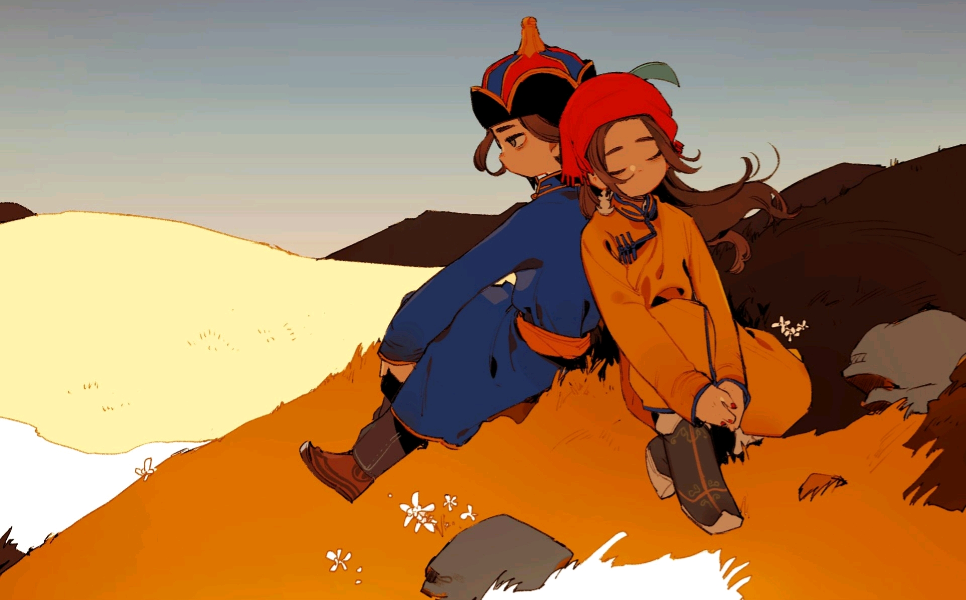 【TWI】画师 何 所绘的蒙古族插画系列（๑乛v乛๑）