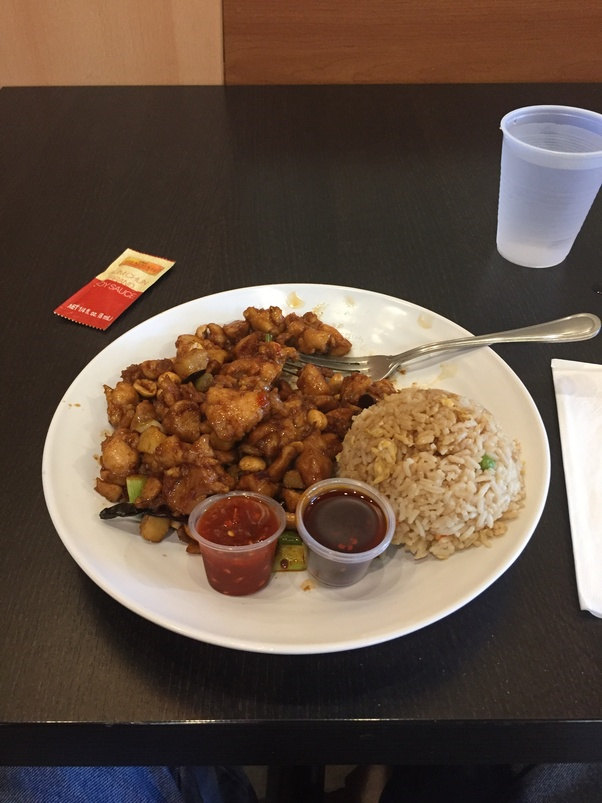 但随着我开始在美国生活得越来越多,我吃中国菜 ( 美式 ) ,吃肉的情况