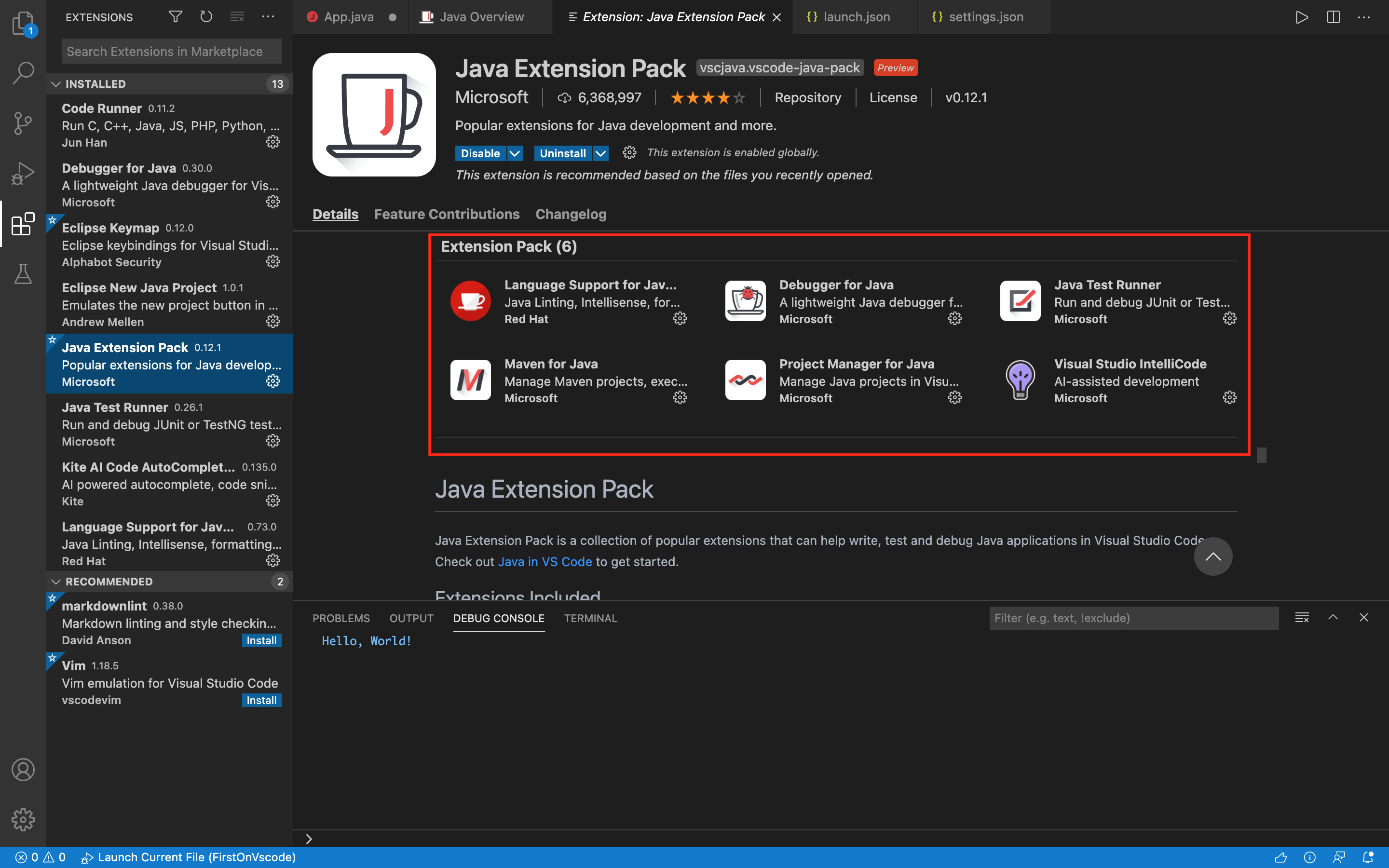 Vscode java 