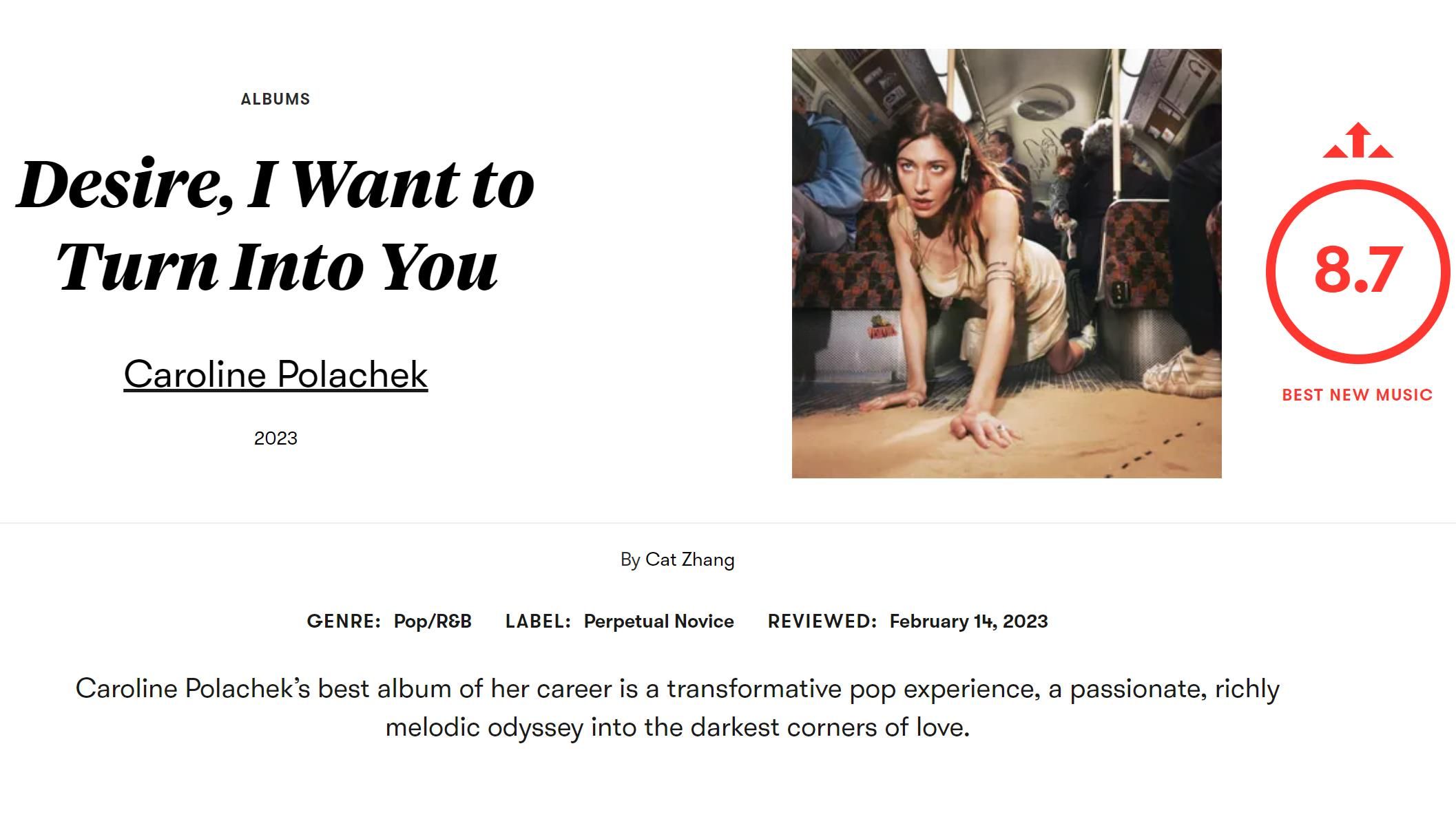 【渣翻】Pitchfork评Caroline Polachek专辑Desire,I Want to Turn into You 哔哩哔哩