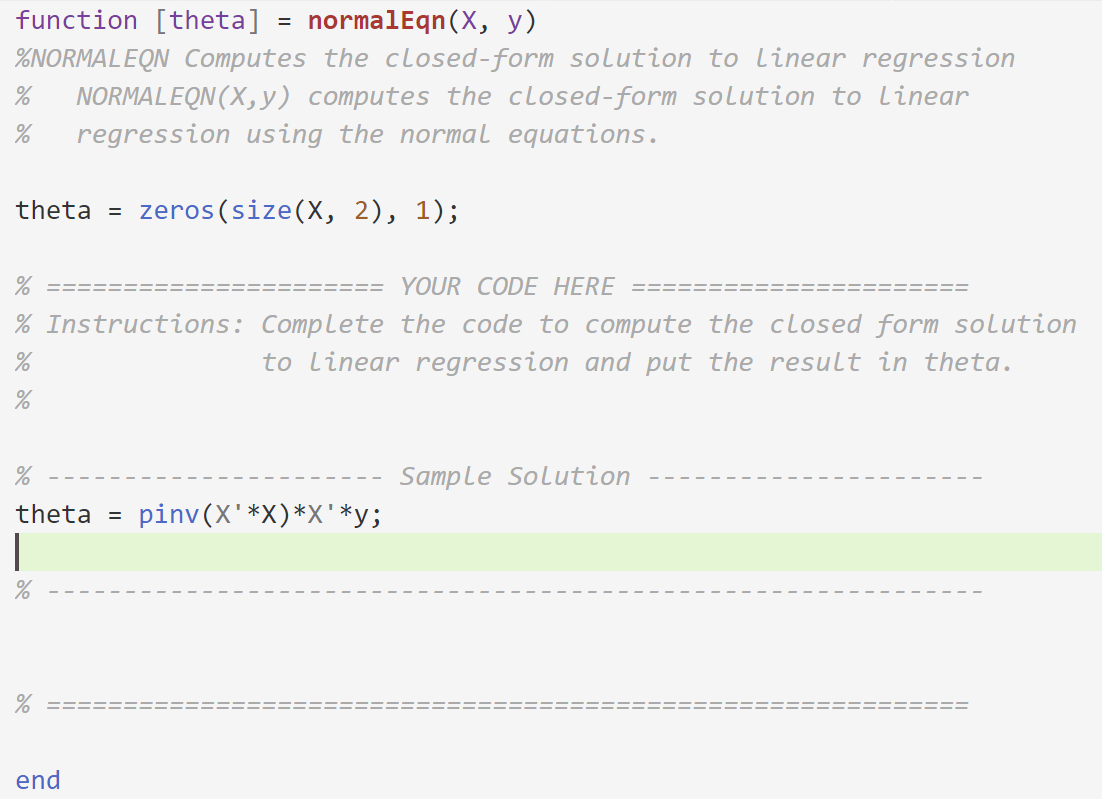 吴恩达机器学习编程作业ex1及其讲解