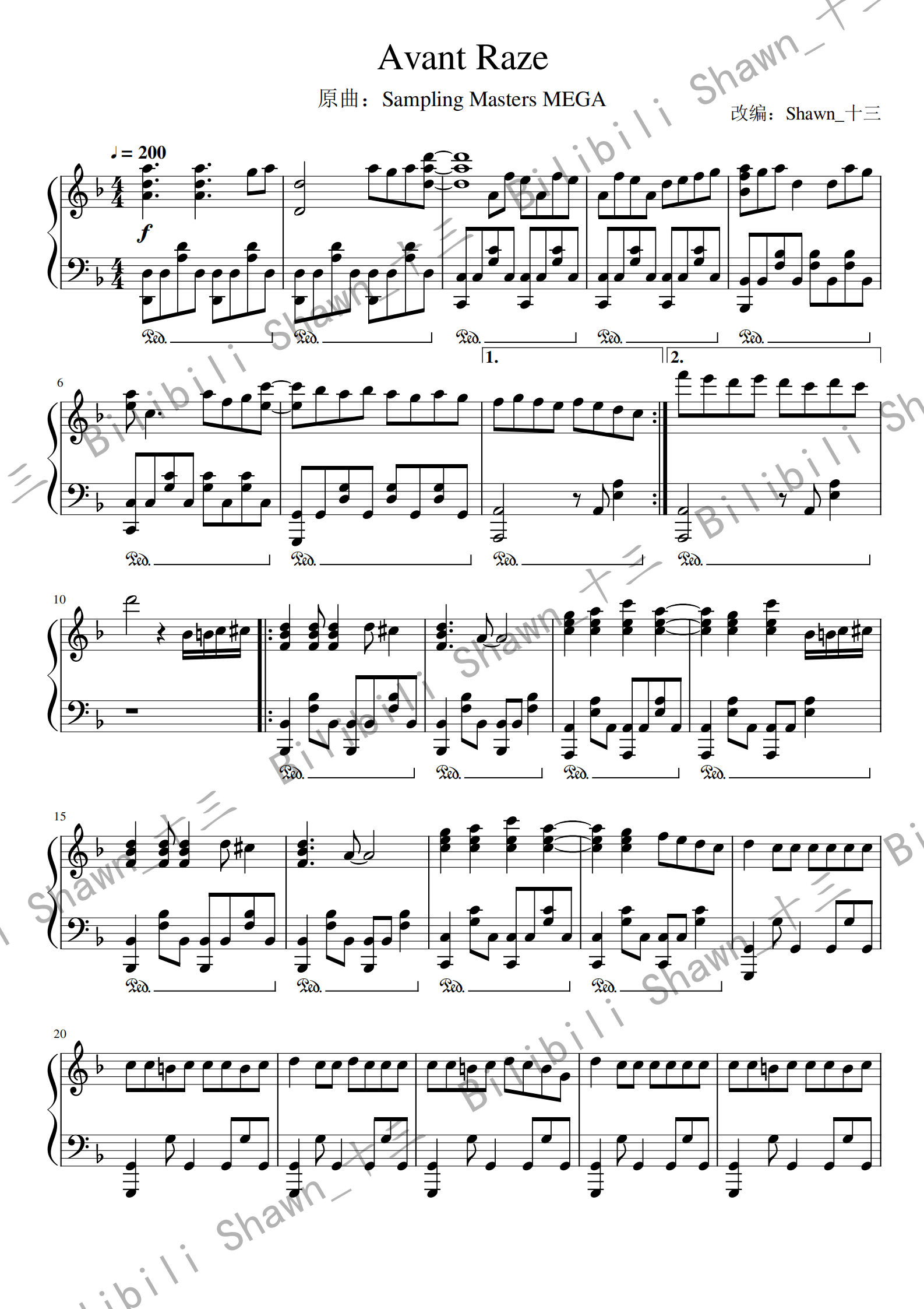 【自制五线谱】avant raze