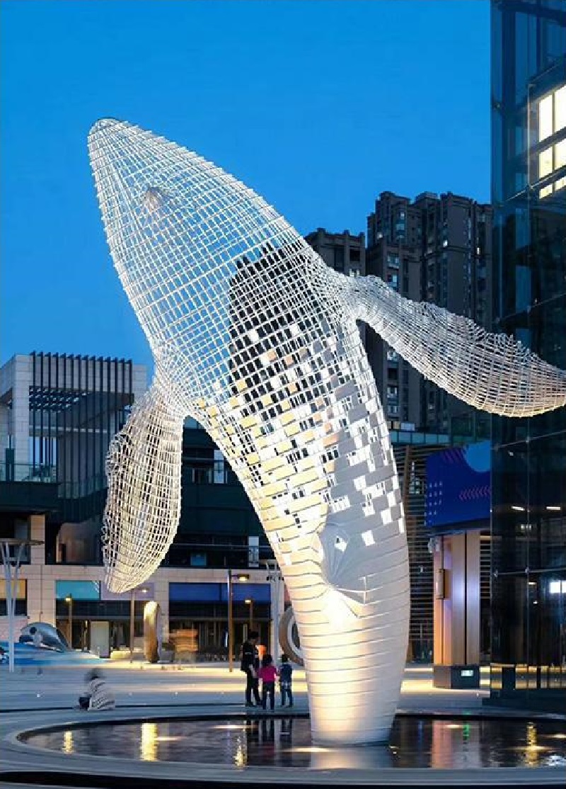 江苏天筑不锈钢雕塑厂家定制浙江园林景观创意不锈钢镂空雕塑