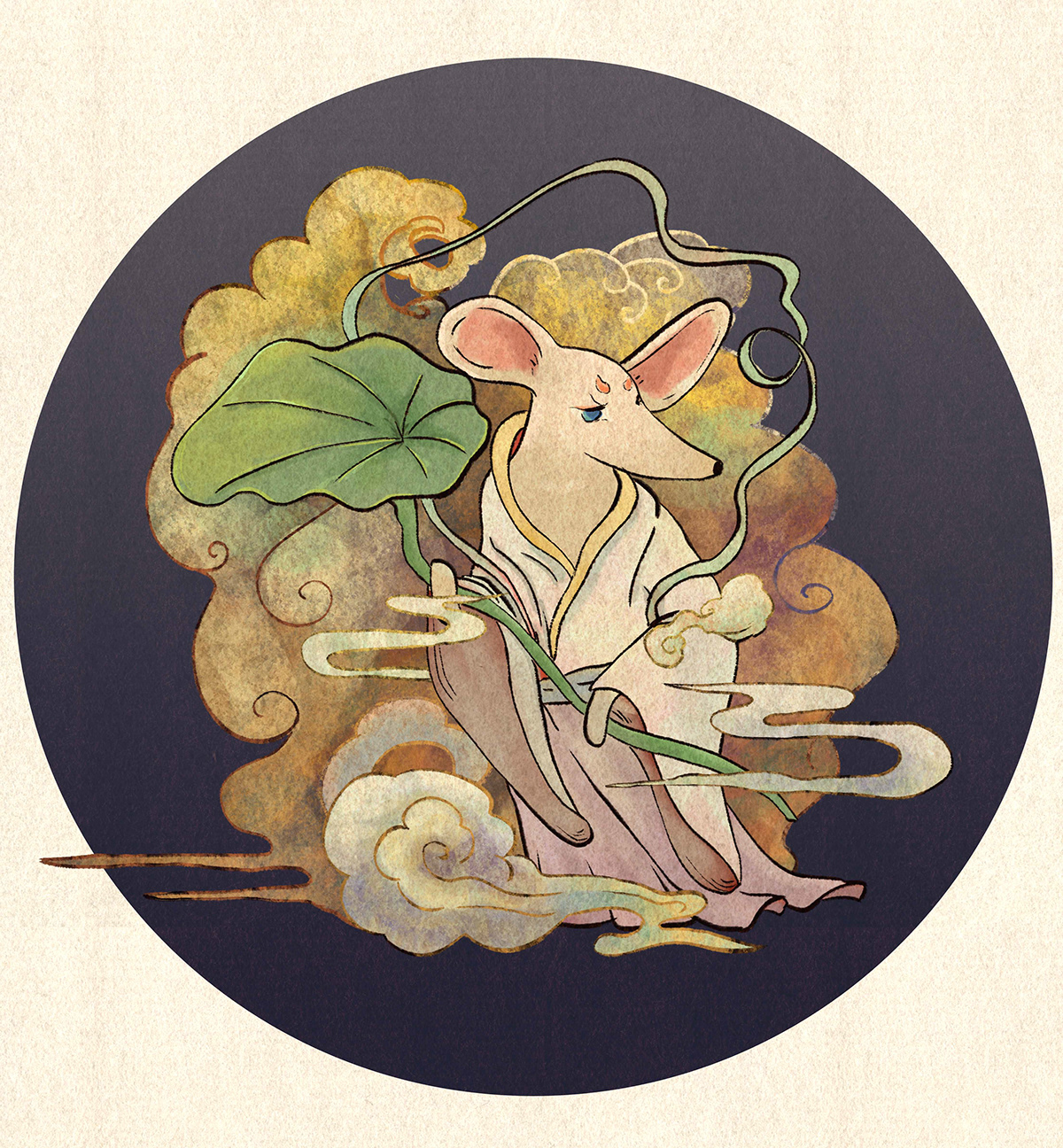 年关将近,来收获最后一波仙风道骨鼠鼠插画壁纸和头像吧