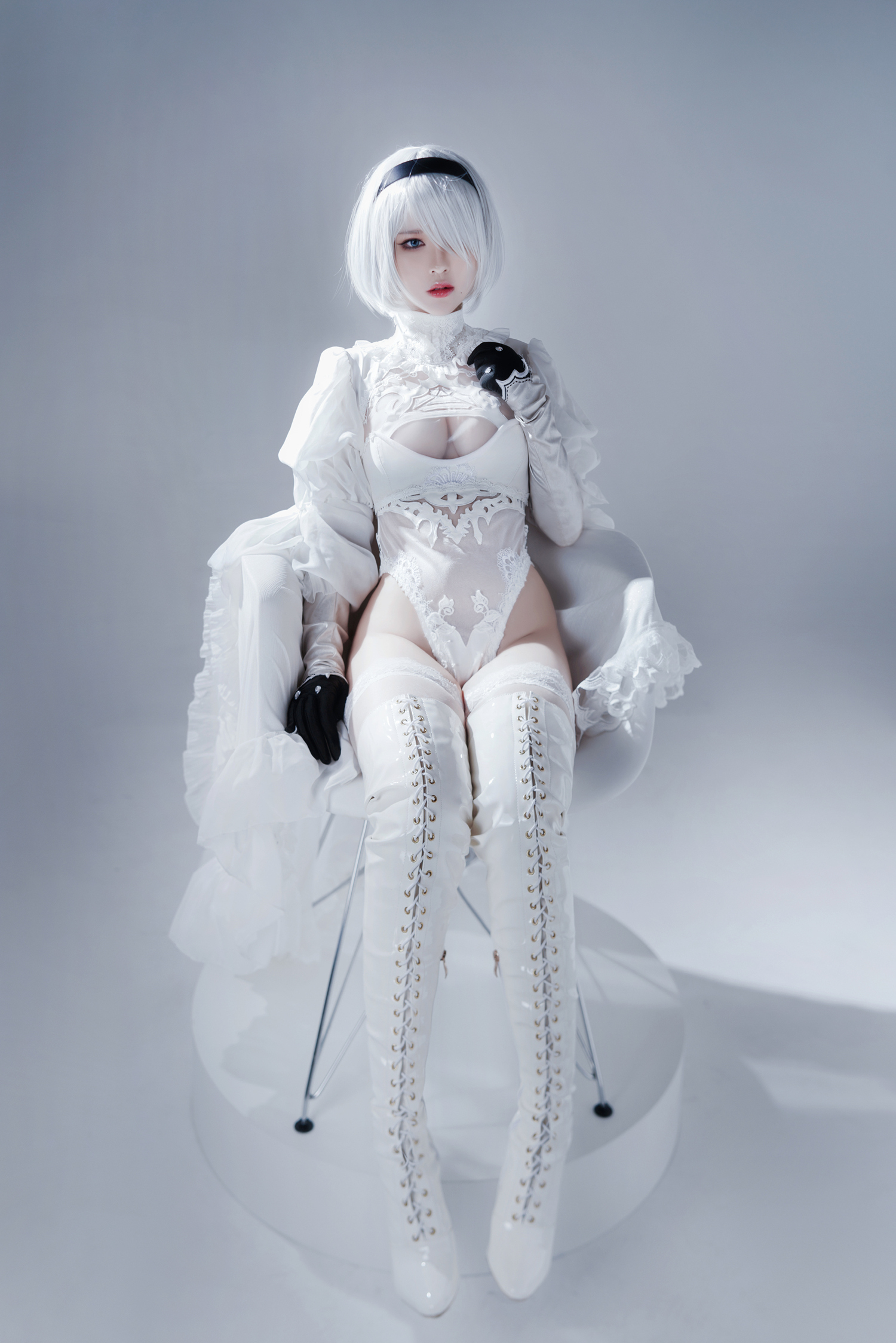 半半子Automataヨルハ二号B型白礼服cosplay6