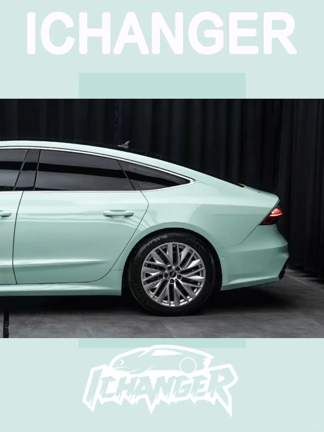 奥迪a7icr改色膜奶油薄荷绿一种清新的象征