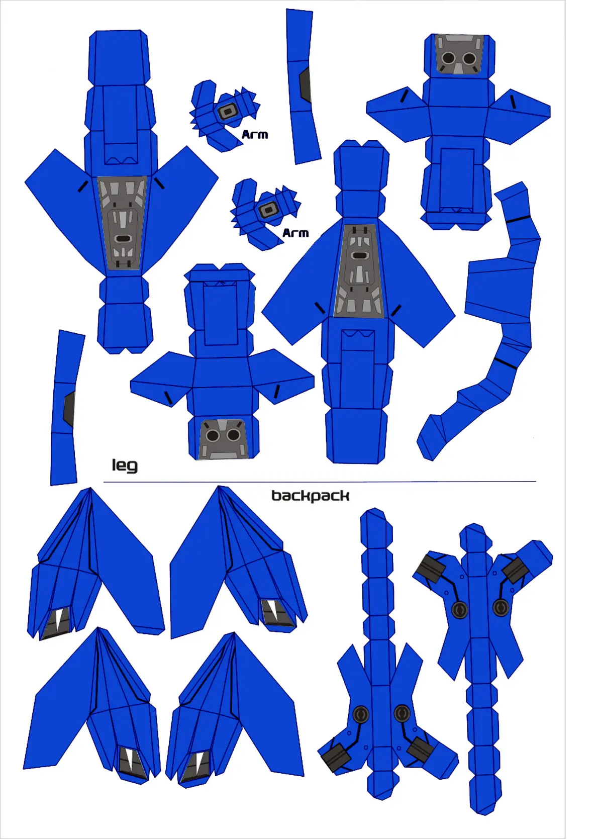 自由高达纸模图纸