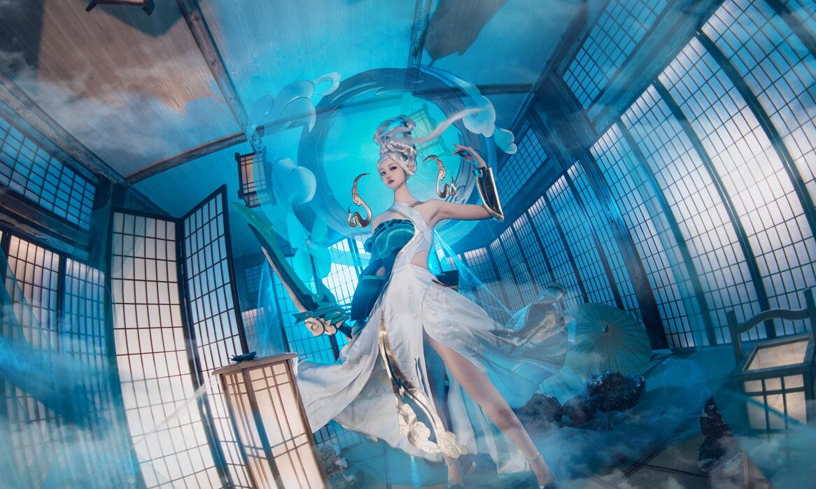 王者荣耀cos伽罗新年限定皮肤太华cosplay小姐姐极致还原