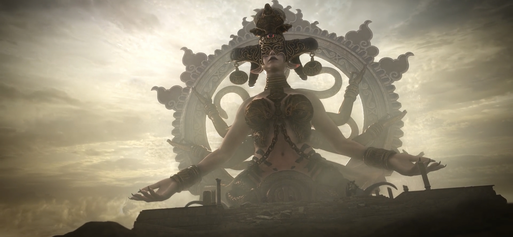 谁可以画余烬风暴cg最后那个千手女佛类似的文本啊