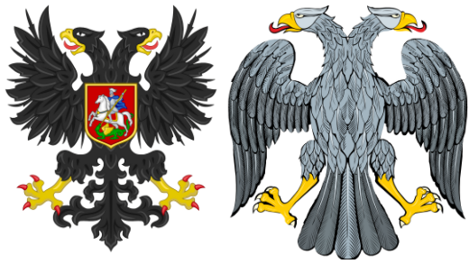 da用户tiltschmaster设计的俄罗斯共和国纹章(左),俄罗斯共和国(1917)