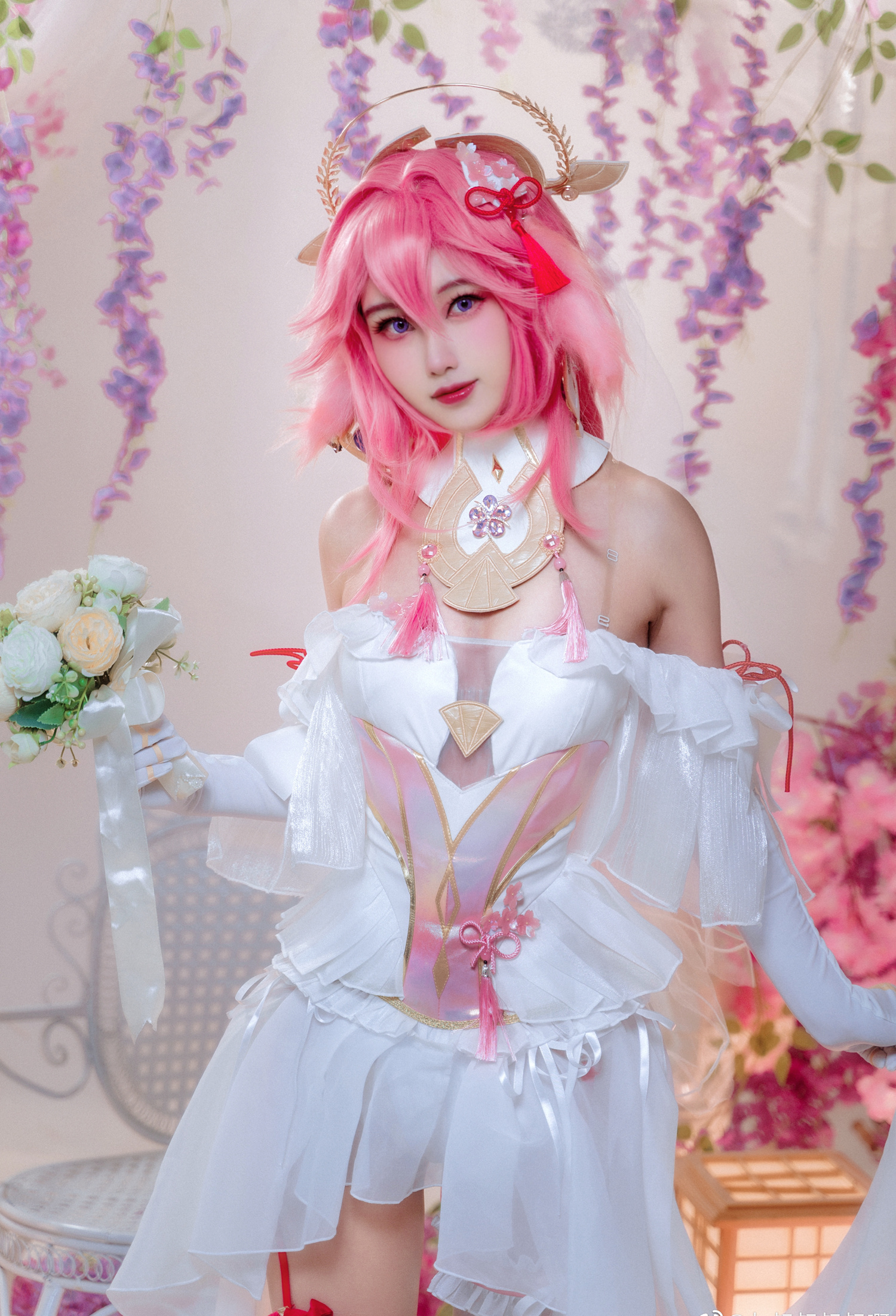 九叔叔叔叔啊原神八重神子同人花嫁cosplay2