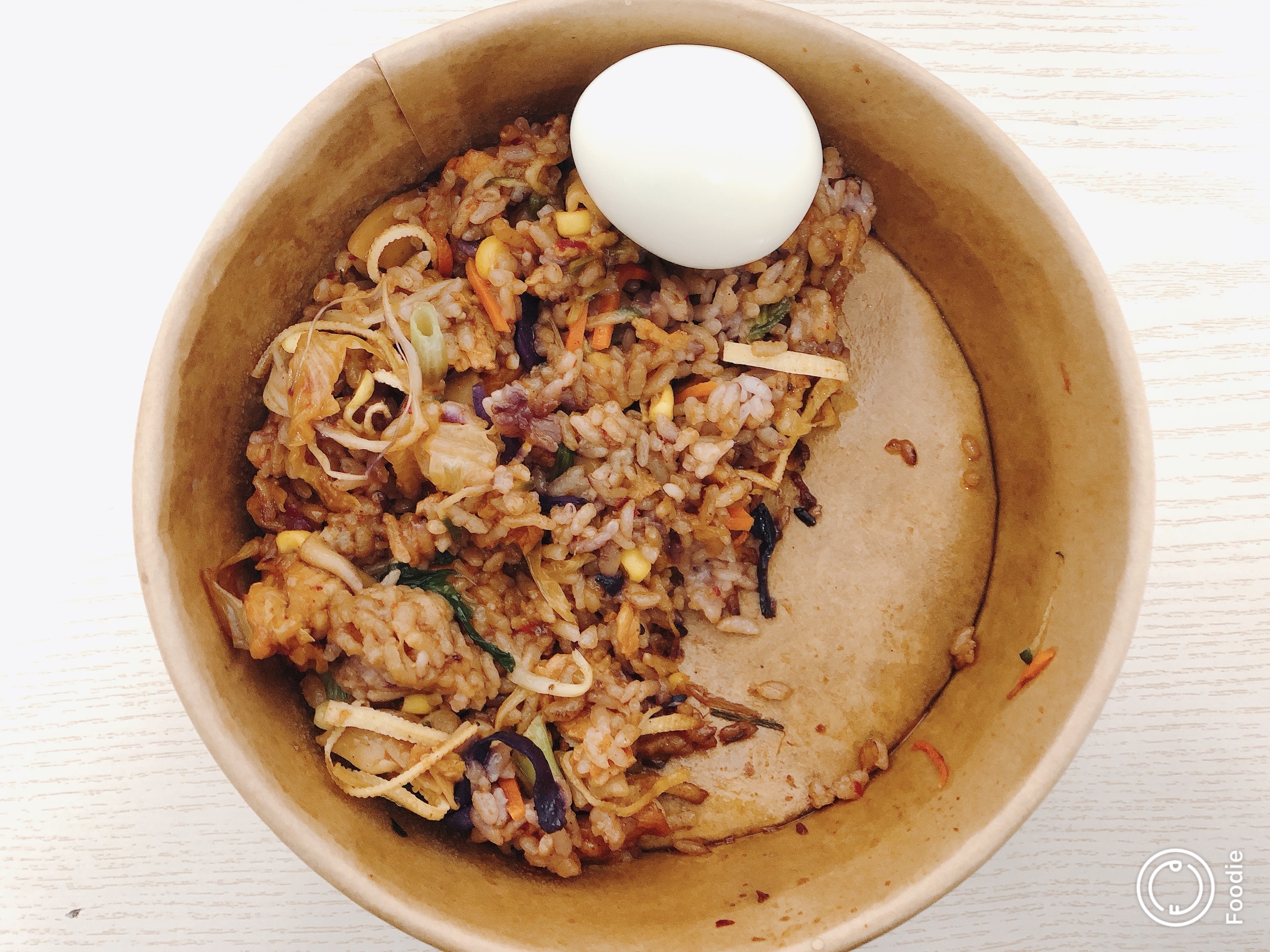 晚餐: 剩的半碗韩式拌饭(本来还想再吃个铜锣烧的,没想到这半份好多)