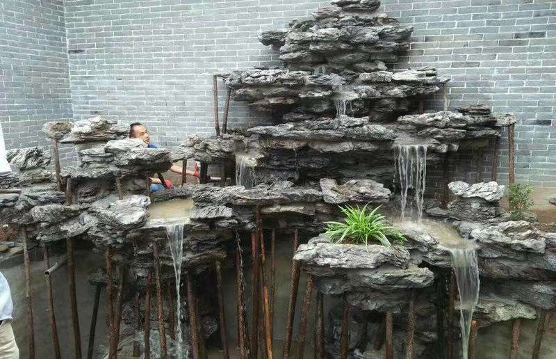 浙江杭州建德庭院假山风水设计,居家庭院假山制作,别墅假山怎样设计