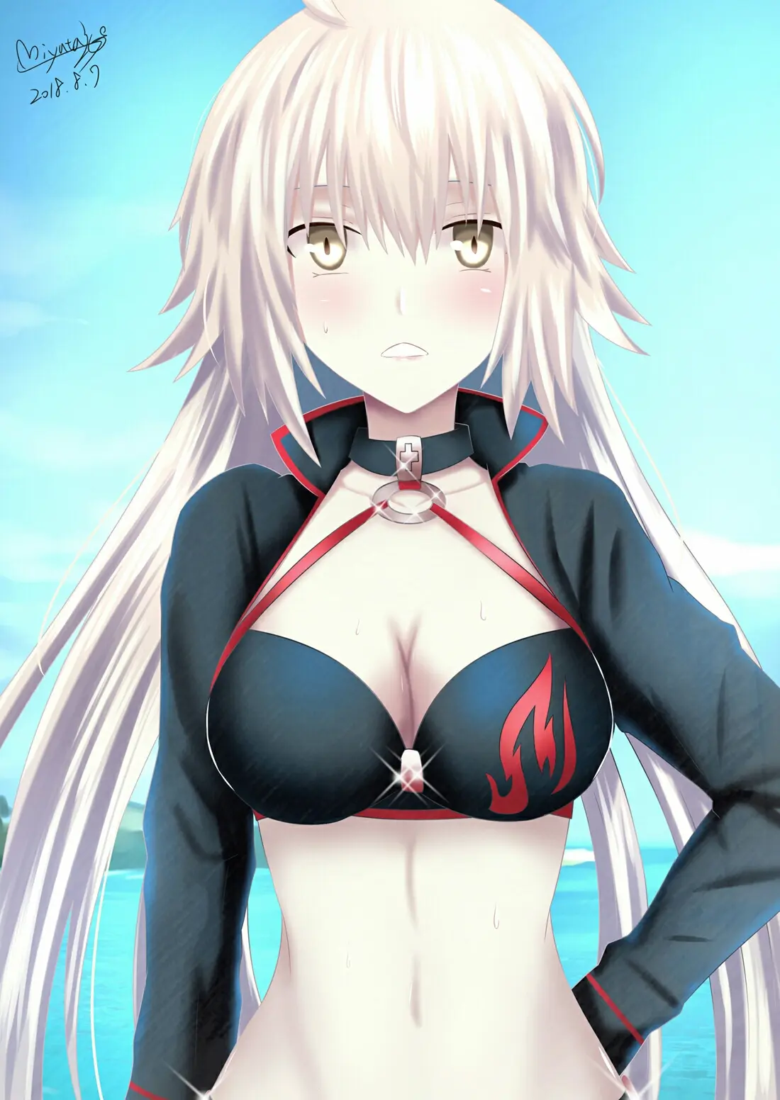 fgo 插图 (一百零九)黑贞.泳装