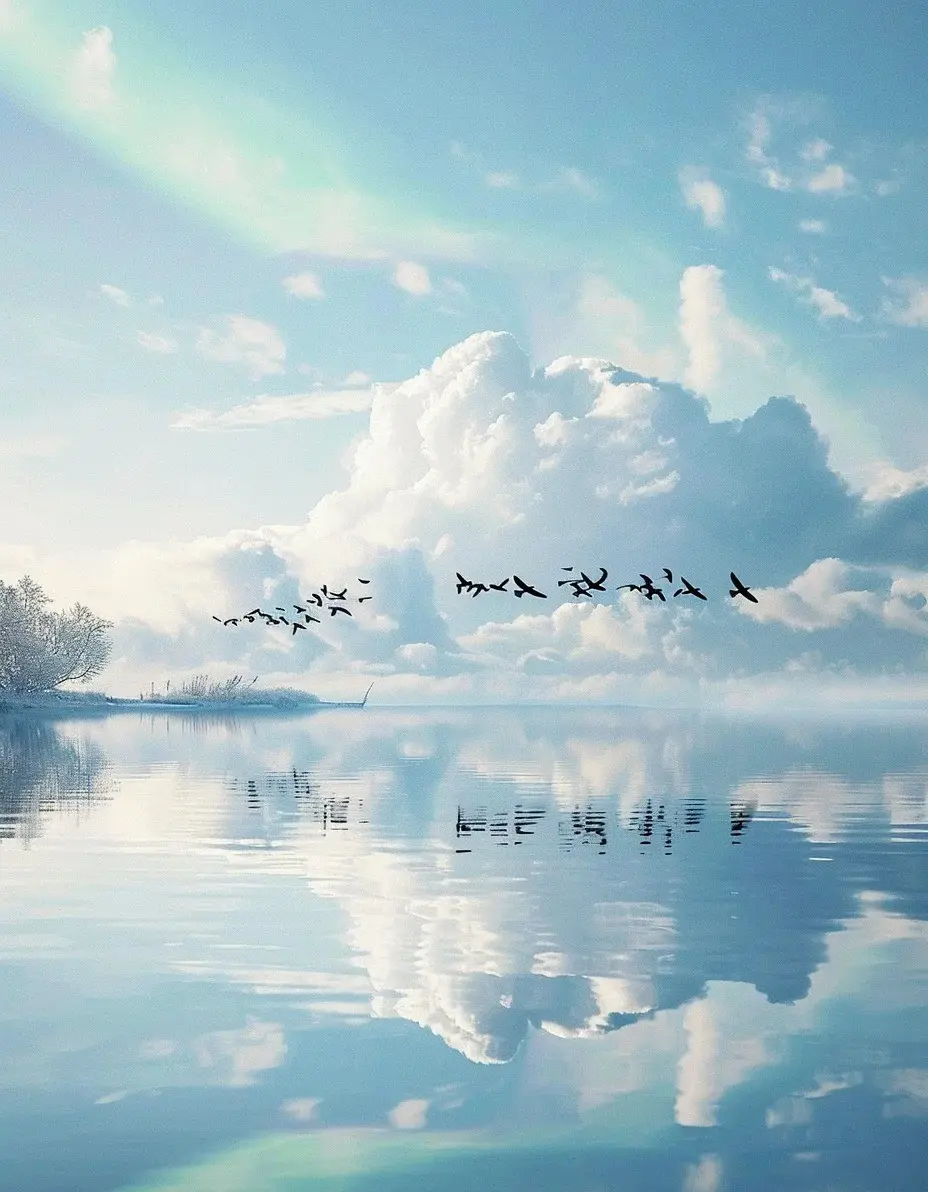 一群鸟在天空中飞翔