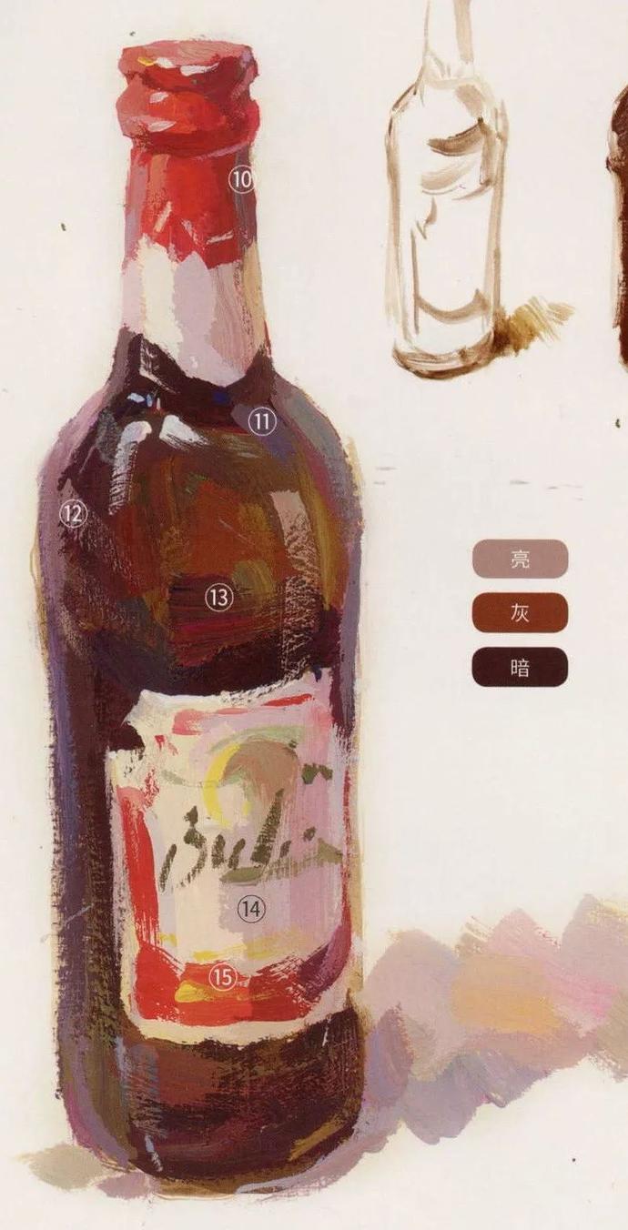 超强干货丨【啤酒瓶】色彩静物教程(内含调色和绘画步骤)