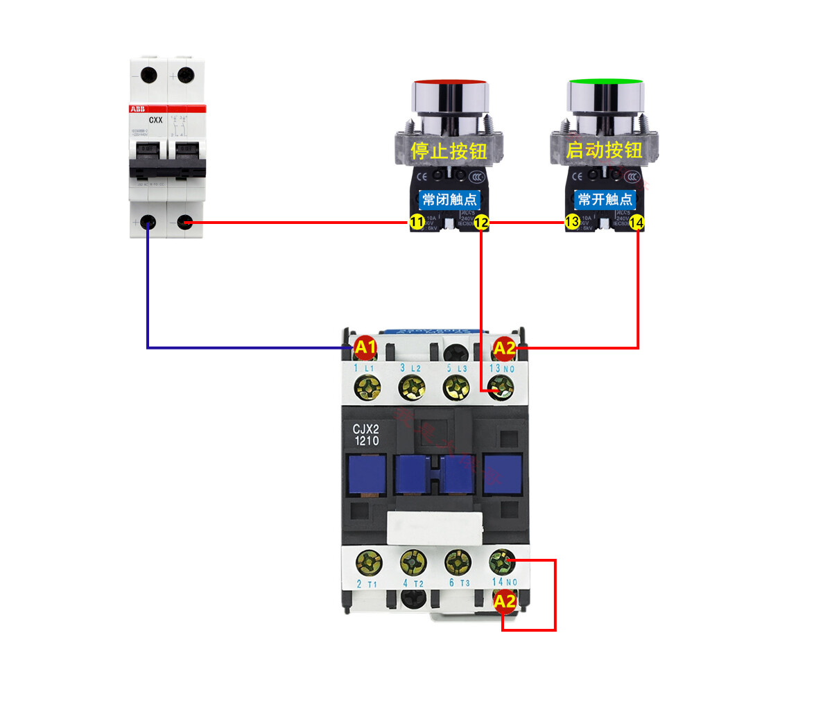 二例电动机自锁控制的电路图：完整自锁控制及点动与自锁的混合控制 - 电工天下