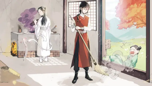 天官赐福 众人聚会 谢怜亲自下厨招待 花城大秀晒字帖 哔哩哔哩