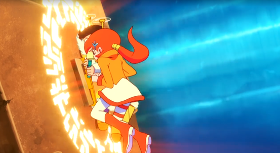 咔拉和大雄使用金圈封印冰风暴巨人