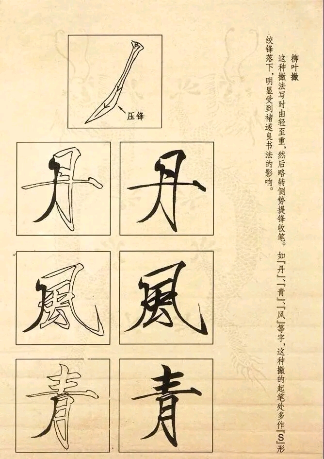 书写瘦金体几个关键笔画