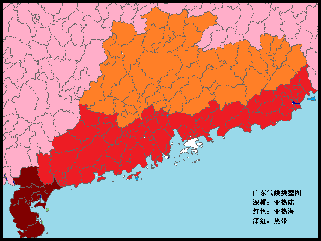 中国各省及直辖市地级市气候类型