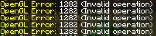 Ошибка opengl 1283 stack overflow майнкрафт