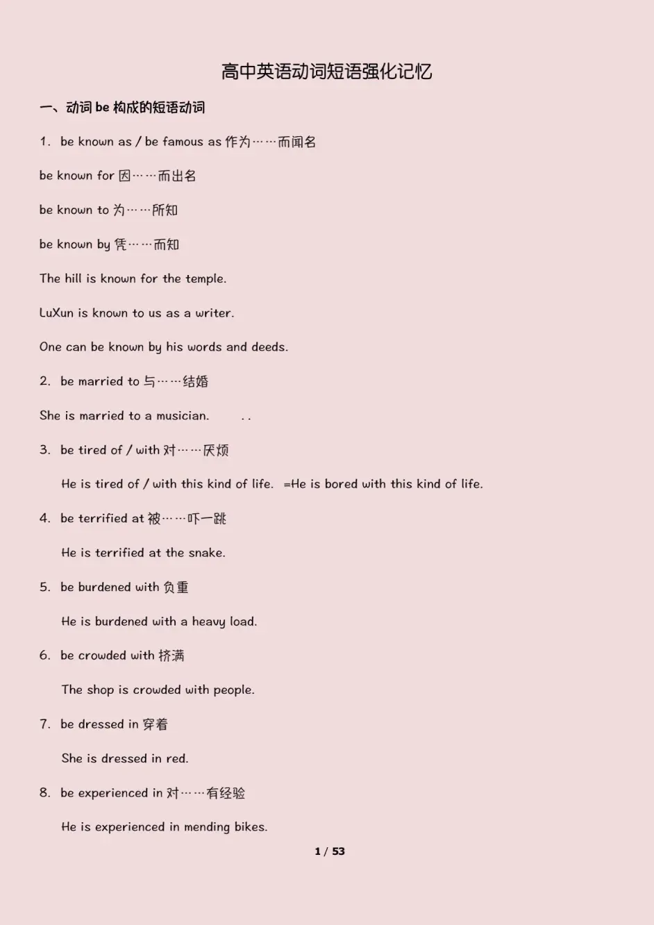 高中英语动词短语强化记忆 哔哩哔哩