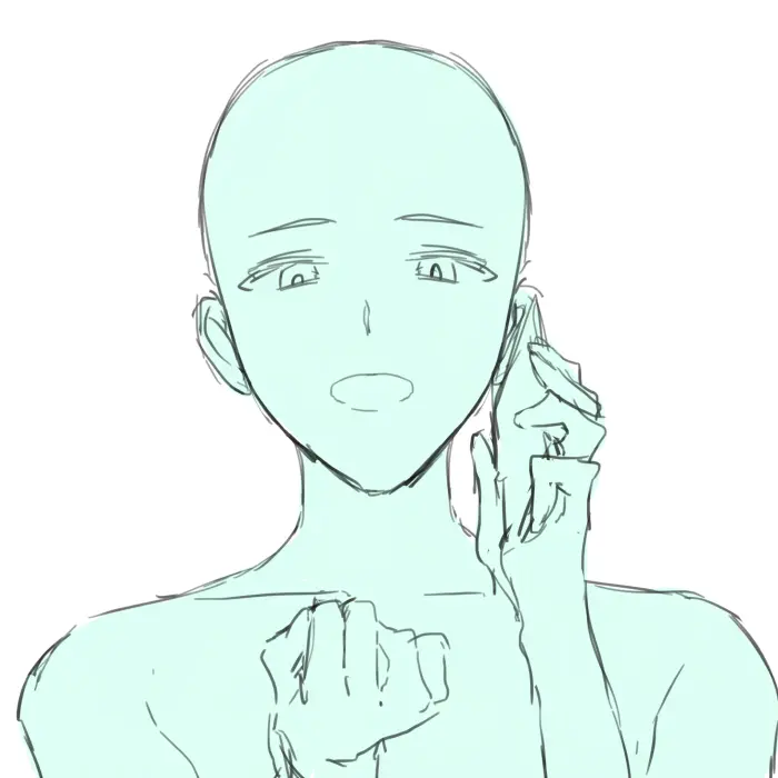 【板绘临摹】正在通话中cp打电话—「头像模板」线稿