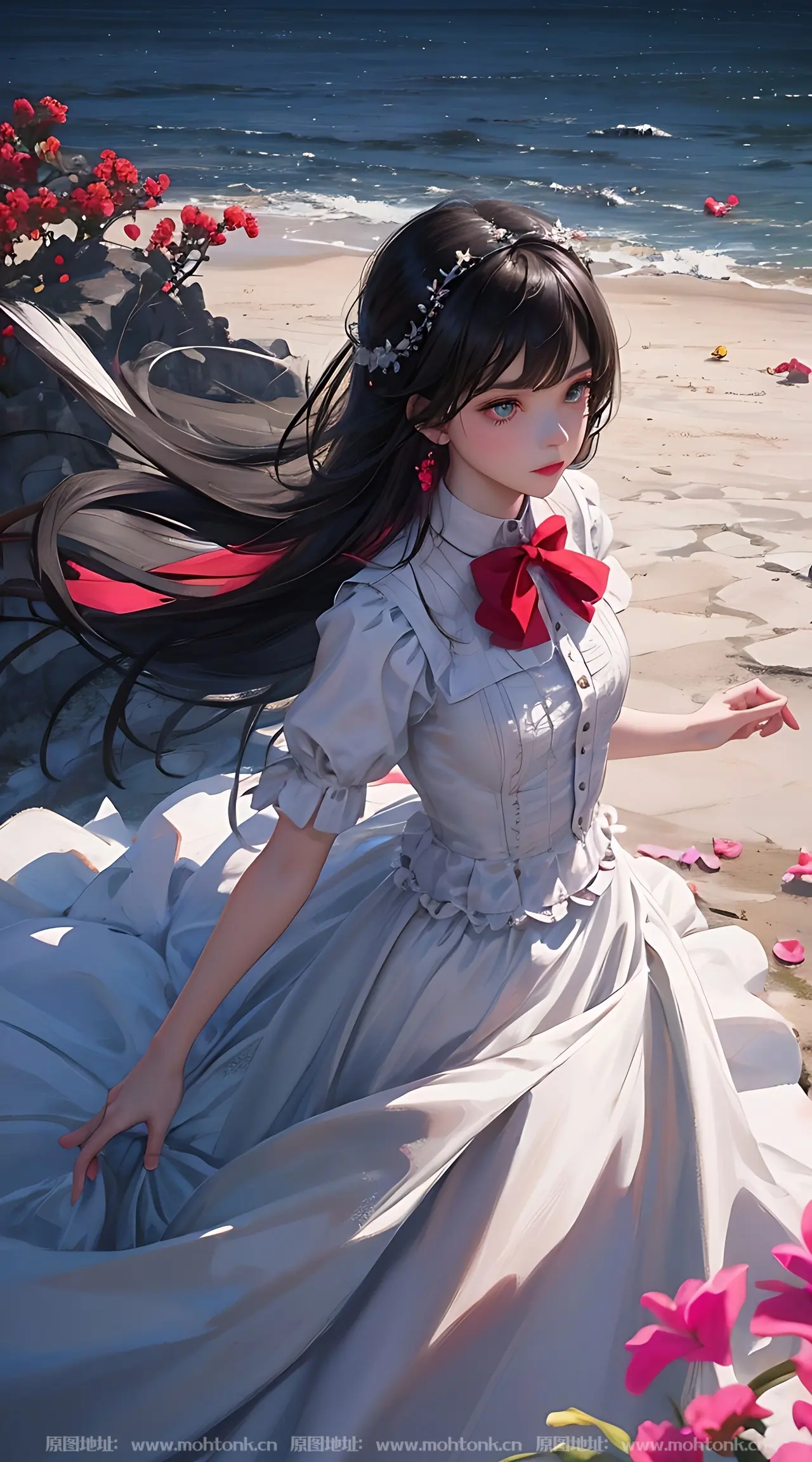 红色系现代美女ai绘画图集动漫卡通二次元手机电脑高清壁纸