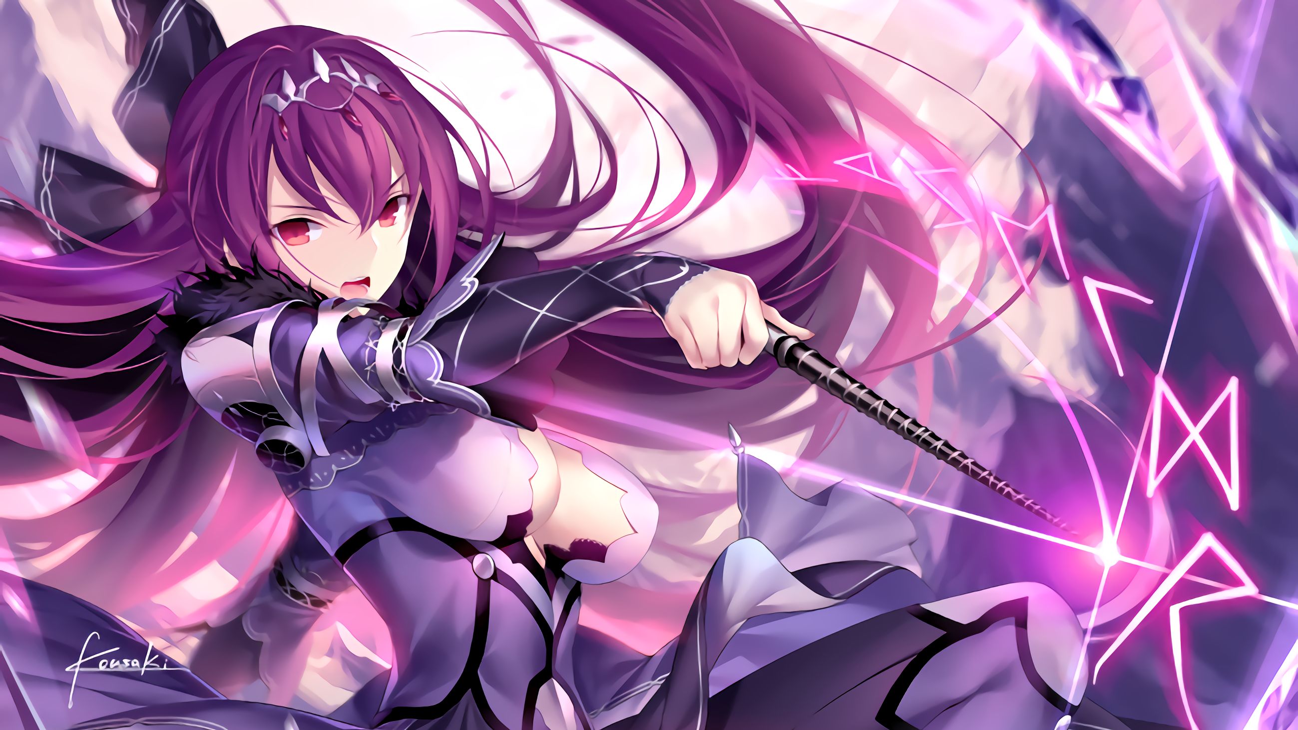 电脑高清壁纸裁剪 斯卡哈 神明眷恋的女人 不死之国度的女王 08 哔哩哔哩