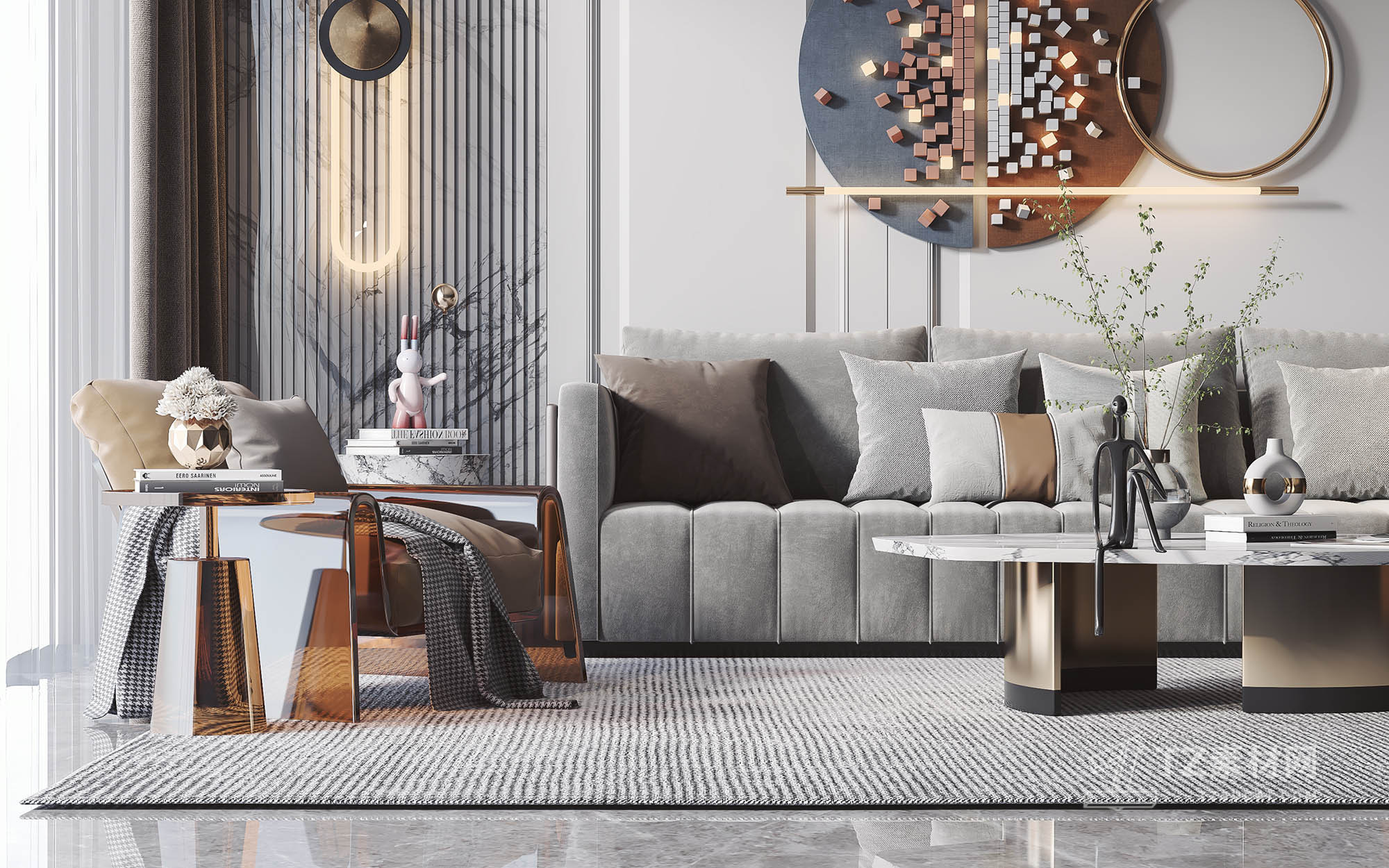 【3dmax模型】现代客厅餐厅模型 3dmax vr渲染器