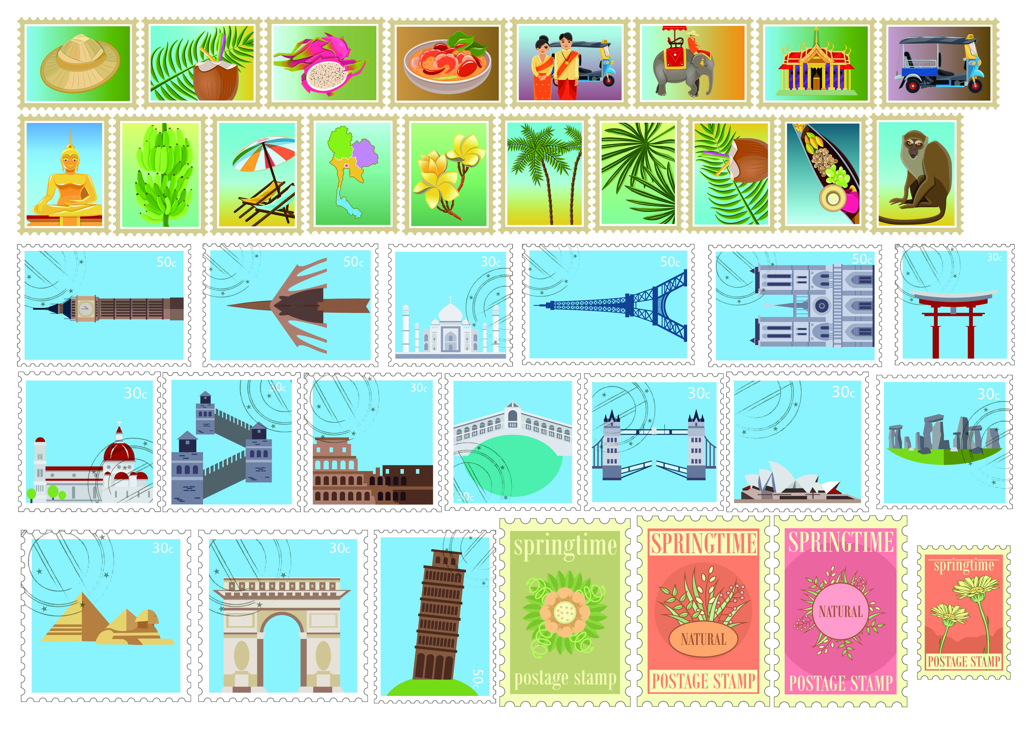 手帐素材分享41期 邮票