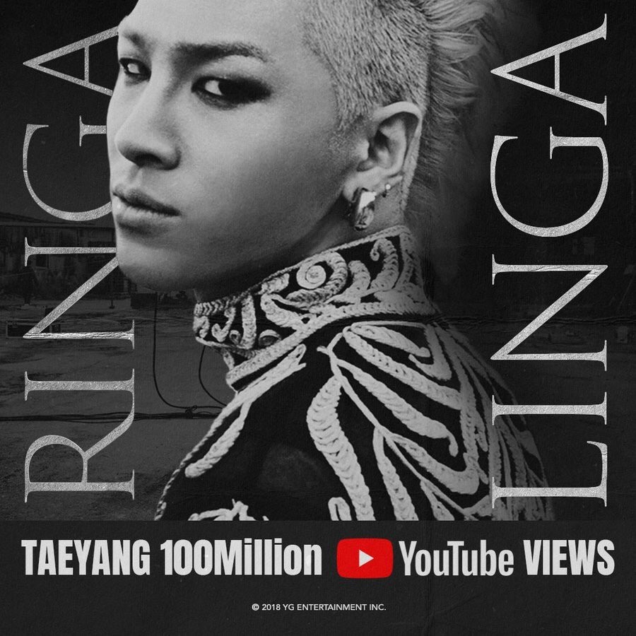 [bigbang]180929 太阳《ringa linga》点击量破亿 bigbang保有最多