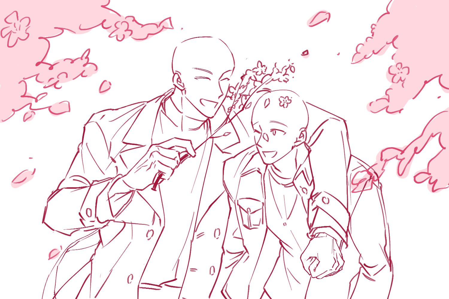 【板绘临摹】和他一起去郊游~「双人线稿」