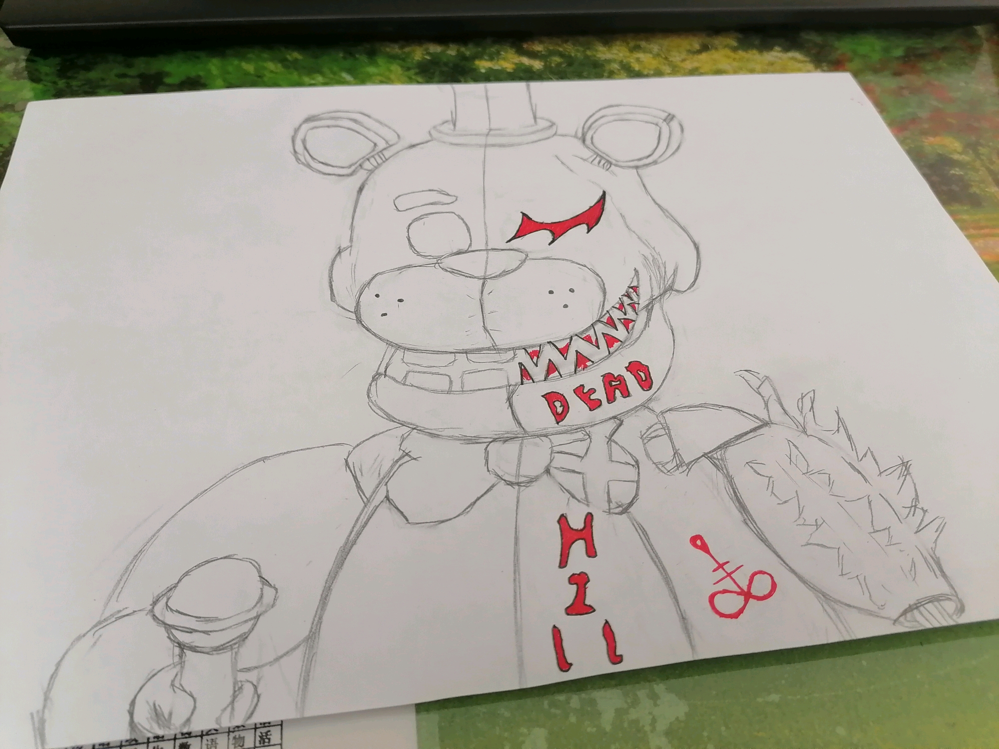 (渣画)fnaf 弹丸论破 黑白弗莱迪