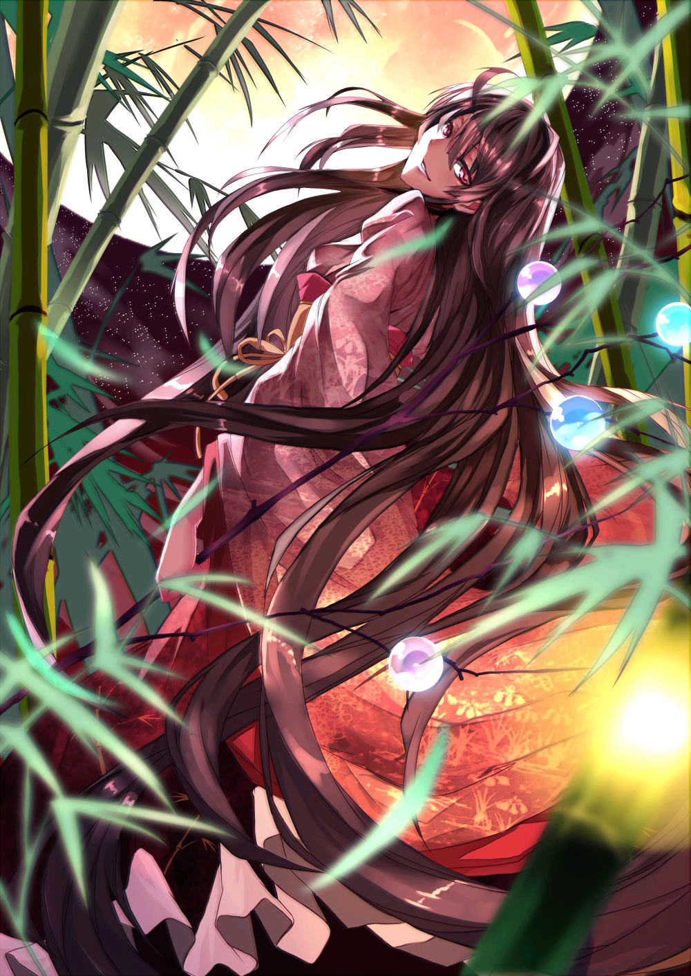 东方永夜抄〗蓬莱山辉夜(永远と须臾の罪人)的同人插画作品