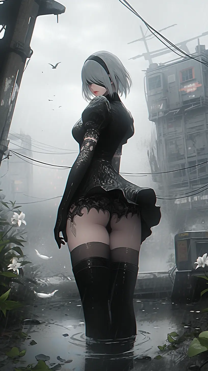 废弃都市中的2b