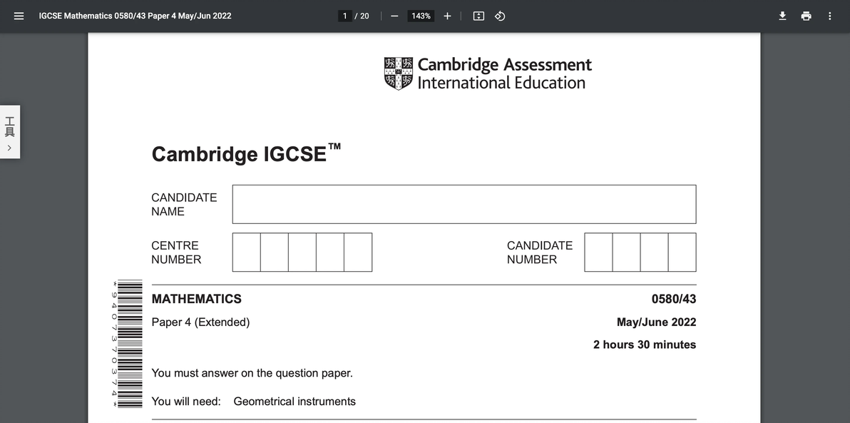 Past Papers of : Cambridge IGCSE | Mathematics (0580) | Extended - 哔哩哔哩