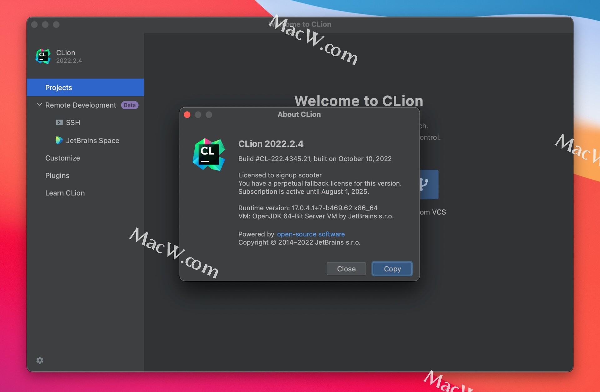 Настройка clion mac os