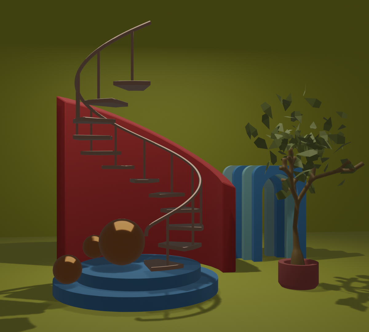 blender自学:螺旋楼梯 - 3d建模与绘制教程