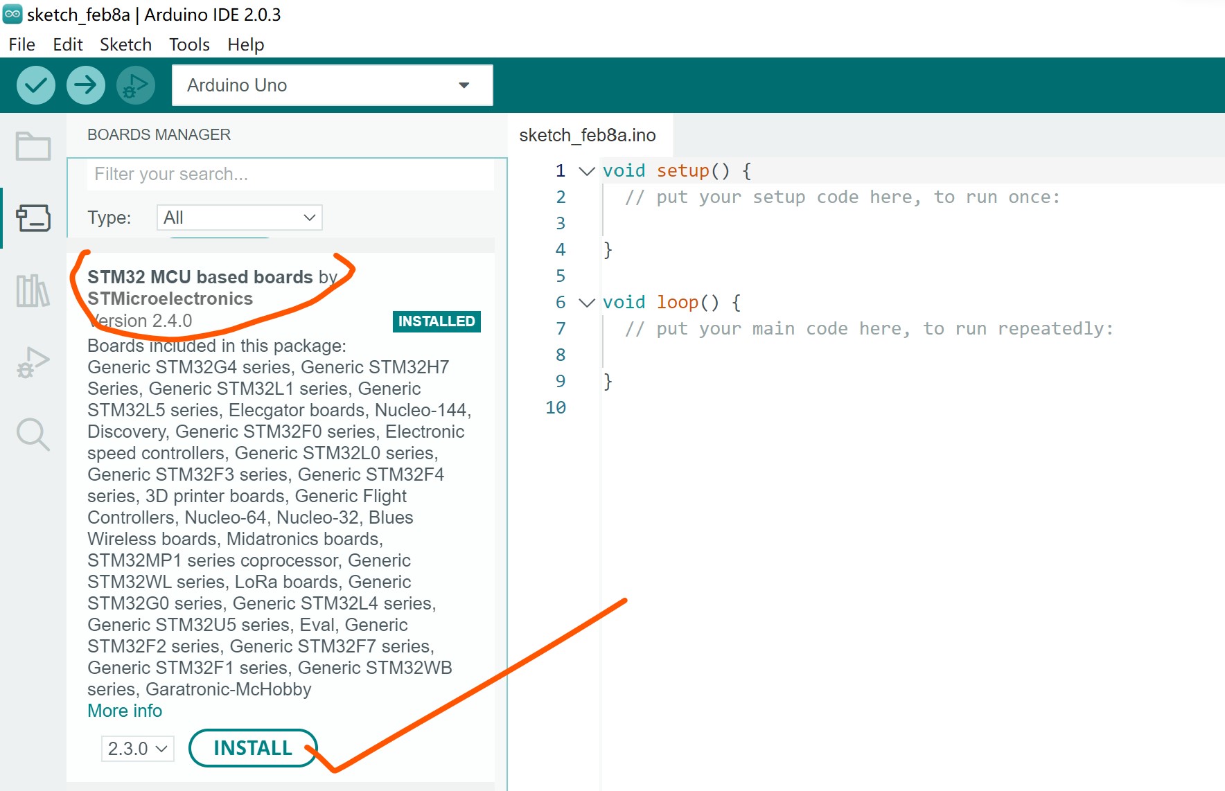 Arduino ide stm32 