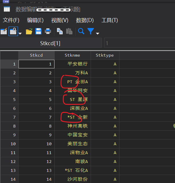 剔除ST/PT数据-stata操作002 - 哔哩哔哩