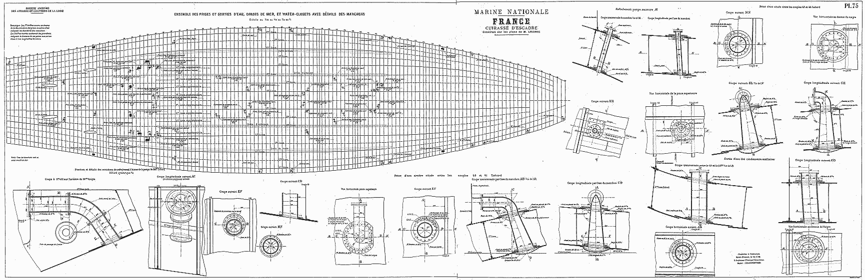 法国战舰法国1912年版本原始设计图