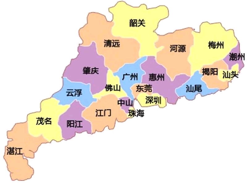 广东省地图白底图片