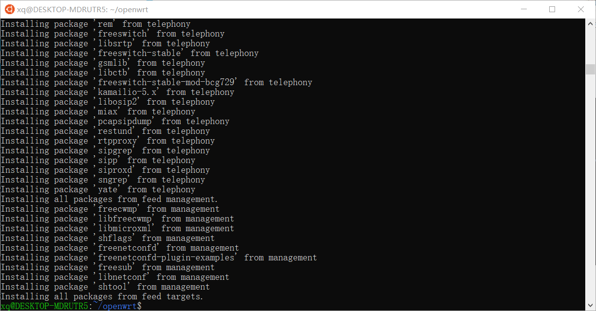 openwrt固件的编译(WSL,Ubuntu18.04)