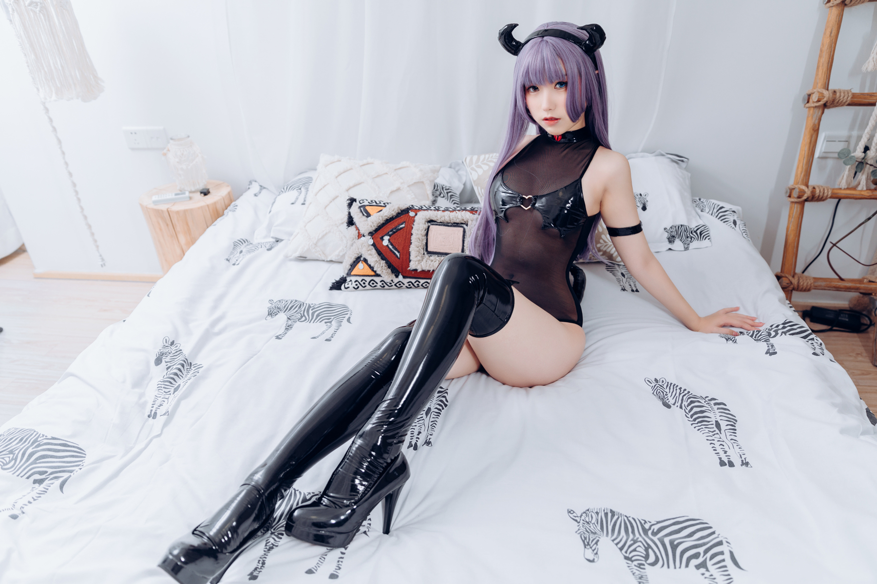 芋圆侑子Sj紫发魅魔Cosplay5