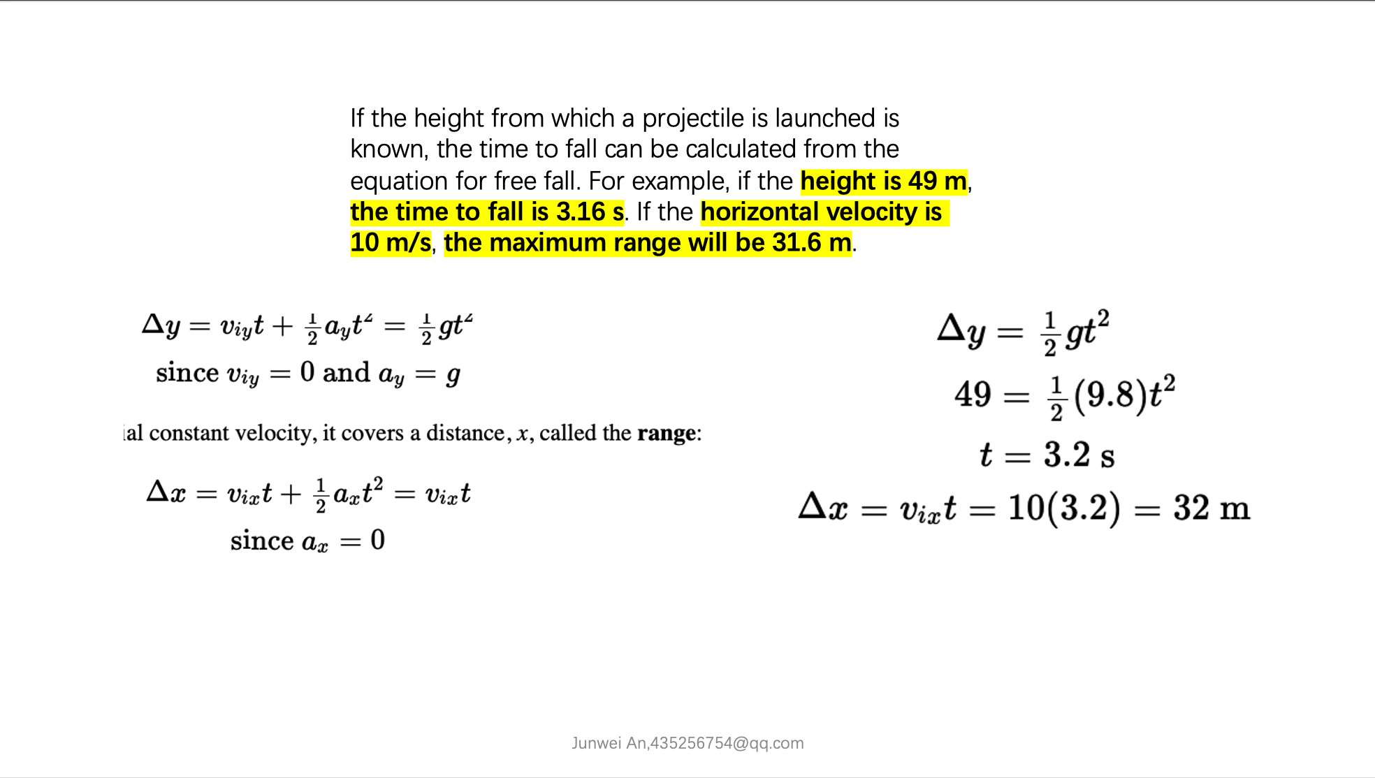 Horizontally launched projectiles mcq kinematics ap physics 
