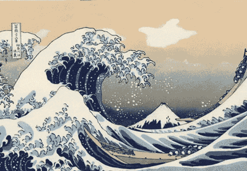 梵高星夜梦绕葛饰北斋浮世绘大咖艺术复刻神奈川冲浪里