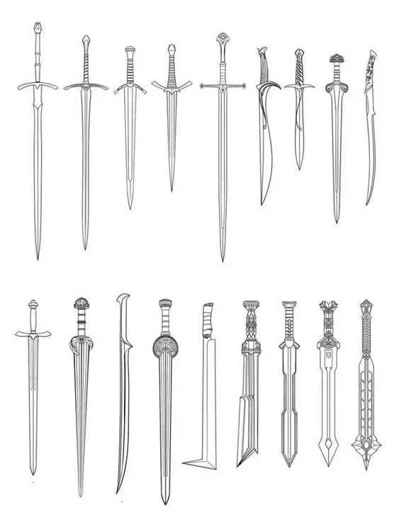 刀枪剑戟 斧钺钩叉 各种武器的画法 你喜欢的都在里面 哔哩哔哩